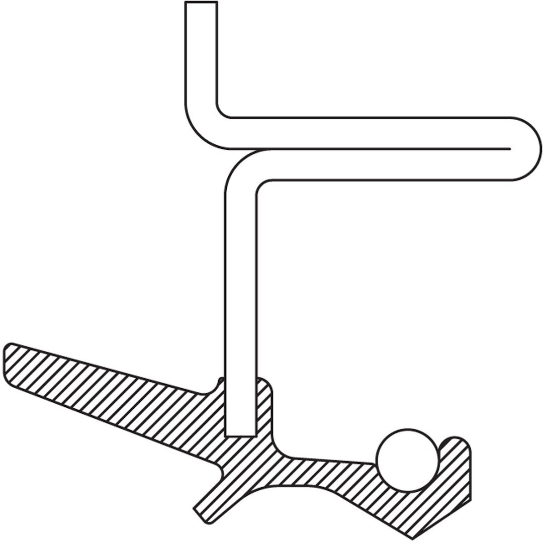 National Axle Tube Seal, 1.732 Inch Inside Diameter, 2.621 Inch Outside Diameter, 0.394 Inch Width, Fluoro-Elastomer, Single – 710428