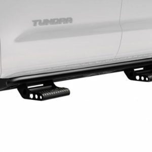 N-Fab Rocker Panel Guard, Rkr Series, Round Tube, Black Textured Powder Coat, Steel, Includes 2 Detachable Steps – F194RKRCCS4