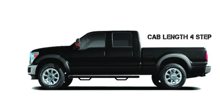 N-Fab Nerf Bar, Rs Series, With Drop Down Steps, 2 Inch Round Bent, Black Textured Powder Coated, Steel, Without End Caps – 321415622