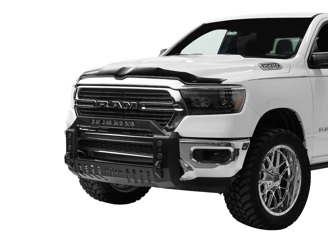 N-Fab Bull Bar, Hvm, Textured Black, Steel, With Mounting Tabs for 20 Inch Light Bar, With Skid Plate, With Tow Hooks – C19BB01-TX