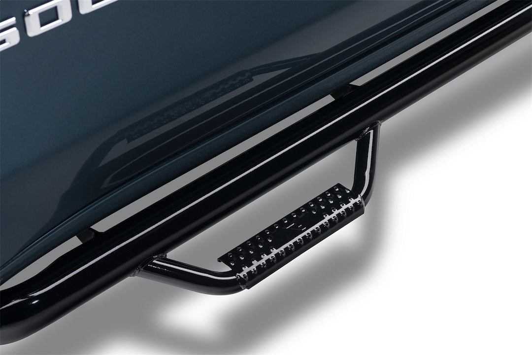 N-Fab Nerf Bar – Truck Wheel to Wheel, Bed Access, With Drop Down Steps, With Bed Step, 3 Inch Round Bent – C99100QC-6