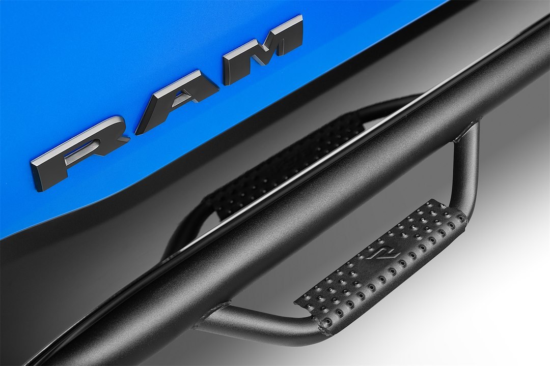 N-Fab Nerf Bar – Truck Wheel to Wheel, Bed Access, With Drop Down Steps, With Bed Step, 3 Inch Round Bent – D06110CC-6-TX