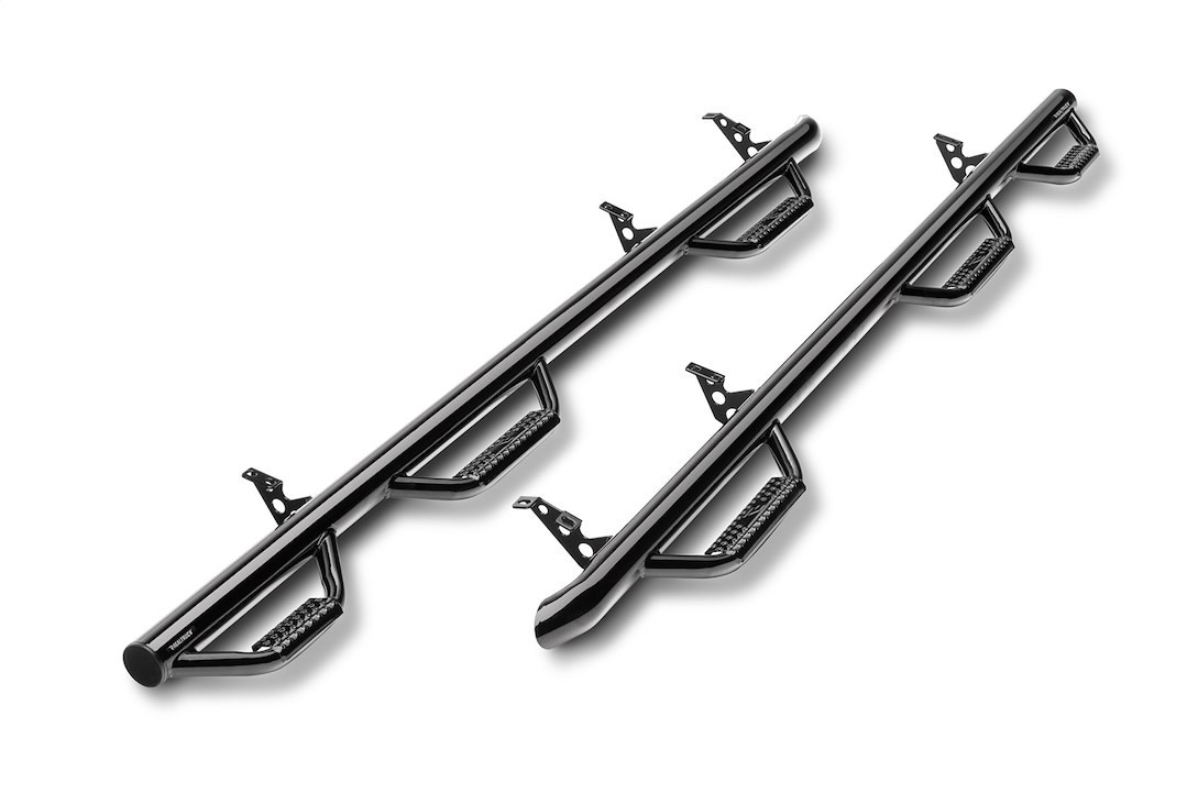 N-Fab Nerf Bar – Truck Wheel to Wheel, Bed Access, With Drop Down Steps, With Bed Step, 3 Inch Round Bent – D10103CC-6