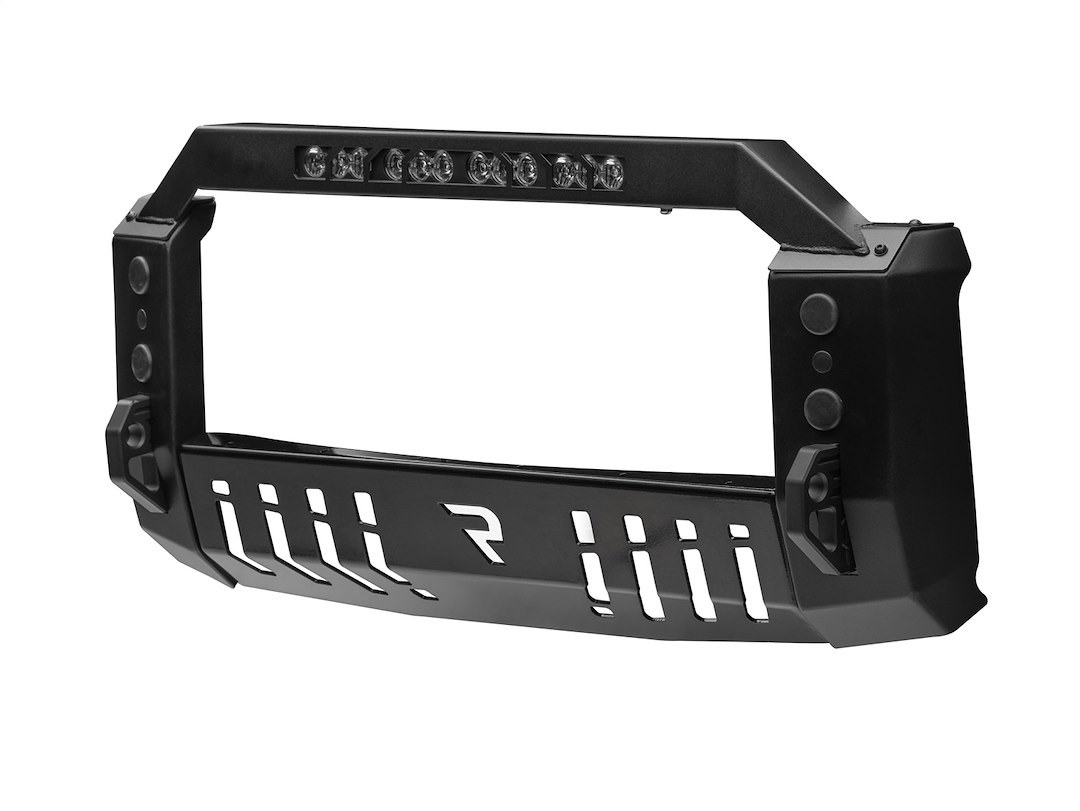 N-Fab Bull Bar, Hvm, Textured Black, Steel, With Light Mounting Tab, With Skid Plate, With Tow Hooks – D19BB01-TX