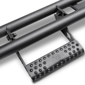 N-Fab Rocker Panel Guard, Rkr Series, Round Tube, Black Textured Powder Coat, Steel, Compatible with Detachable Steps – F212BRKRS2