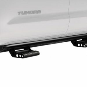 N-Fab Rocker Panel Guard, Rkr Series, Round Tube, Black Textured Powder Coat, Steel, Compatible with Detachable Steps – F214BRKRS4