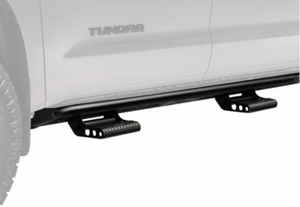 N-Fab Rocker Panel Guard, Rkr Series, Round Tube, Black Textured Powder Coat, Steel, Compatible with Detachable Steps – F214BRKRS4