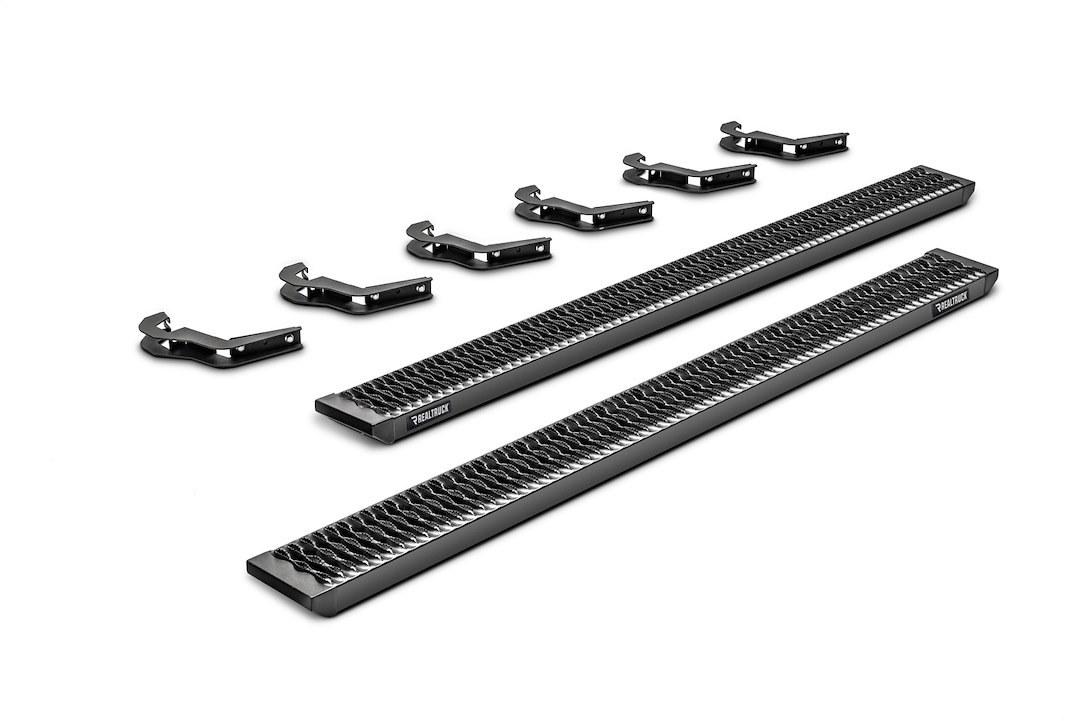 N-Fab Running Board, Growler, Textured Powder Coated, Black, Aluminum, Unlighted, Rocker Panel Mount – GFC19QC-TX