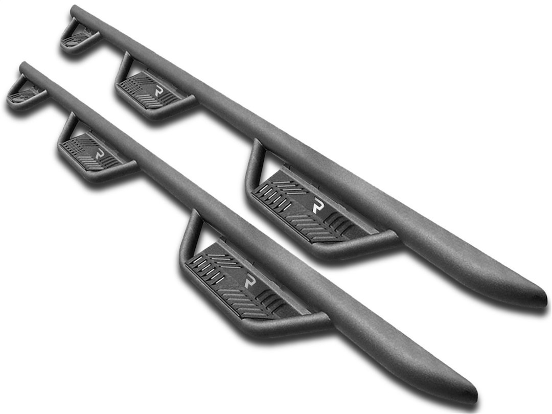 N-Fab Nerf Bar – Truck Wheel to Wheel, Podium, With Drop Down Steps, With Bed Step, 3 Inch Round Bent – HPC17104CC-6-TX