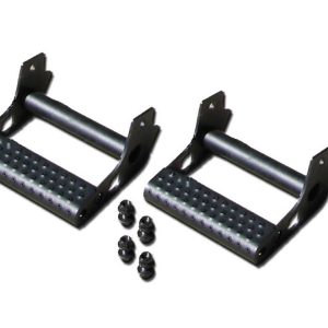 N-Fab Rocker Panel Guard Step, Rkr Series, Flat Step, Non Extendable, Powder Coated, Black, Steel, Set of 2, Rocker Panel Guard Mount – JPTS32