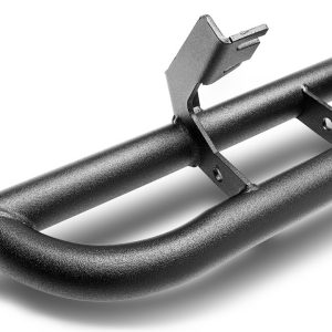 N-Fab Rocker Panel Guard, Rkr Series, Round Tube, Black Textured Powder Coat, Steel, Includes 4 Detachable Steps – N224RKRCCS4