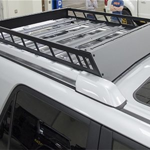 N-Fab Roof Basket, Mrf Series, Direct-Fit, Black Textured Powder Coated Steel, OE Side Rail Mount – T102MRF