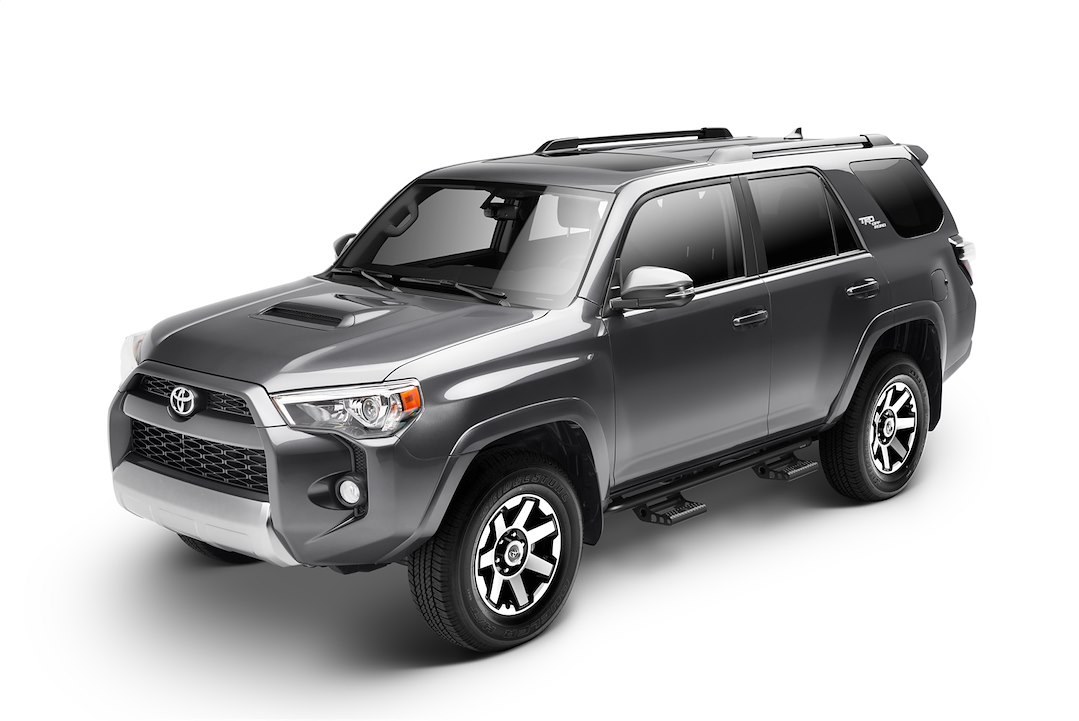 N-Fab Rocker Panel Guard, Rkr Series, Round Tube, Black Textured Powder Coat, Steel, Includes 4 Detachable Steps – T104RKR4RS4