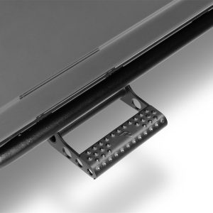 N-Fab Rocker Panel Guard, Rkr Series, Round Tube, Black Textured Powder Coat, Steel, Includes 4 Detachable Steps – T104RKR4RS4