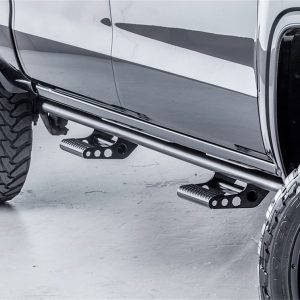 N-Fab Rocker Panel Guard, Rkr Series, Round Tube, Black Textured Powder Coat, Steel, Compatible with Detachable Steps – T154RKRCC