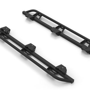 N-Fab Rocker Panel Guard, Trailslider, Oval Tube, Textured, Black Powder Coated, Steel – TSJ074-TX