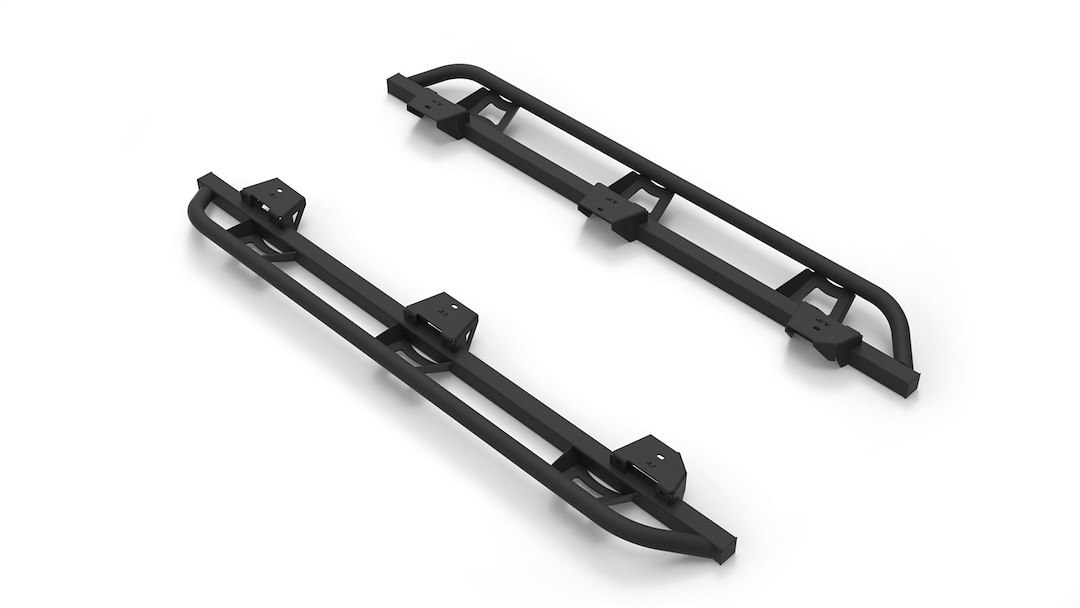 N-Fab Rocker Panel Guard, Trailslider, Oval Tube, Textured, Black Powder Coated, Steel – TSJ074-TX