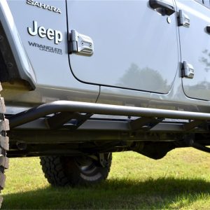 N-Fab Rocker Panel Guard, Trailslider, Oval Tube, Textured, Black Powder Coated, Steel – TSJ074-TX