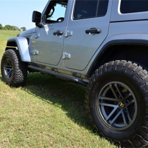N-Fab Rocker Panel Guard, Trailslider, Oval Tube, Textured, Black Powder Coated, Steel – TSJ074-TX