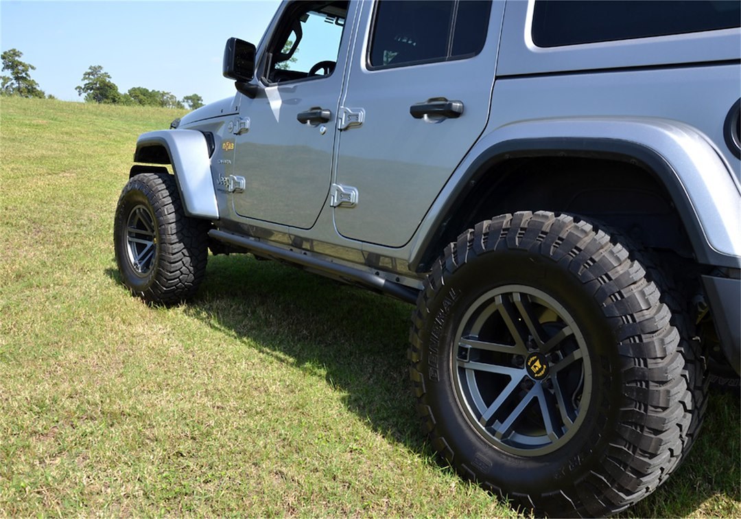 N-Fab Rocker Panel Guard, Trailslider, Oval Tube, Textured, Black Powder Coated, Steel – TSJ074-TX