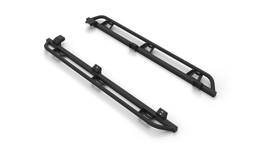 N-Fab Rocker Panel Guard, Trailslider, Oval Tube, Textured, Black Powder Coated, Steel – TST05CC-TX