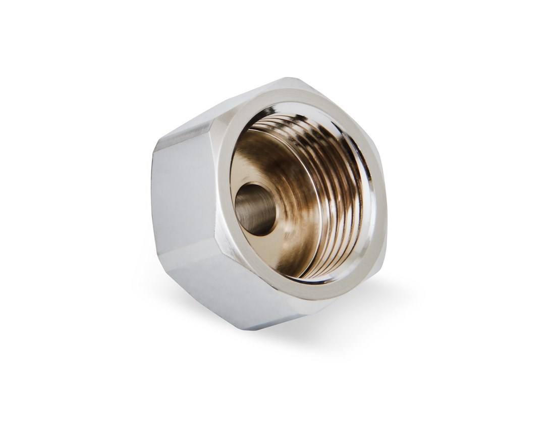 Nos Nitrous Oxide Bottle Nut Adapter, For Standard 660 Style Valve, 6AN Outlet, Nickel Plated, With Teflon Washer – 16230NOS