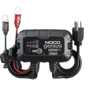 Noco Battery Charger, For 12 Volt Batteries, 1 Bank Onboard Charger, 120 to 240 Volt AC/ 50 to 60 Hz, 5 Amp Charging Current – GEN5X1