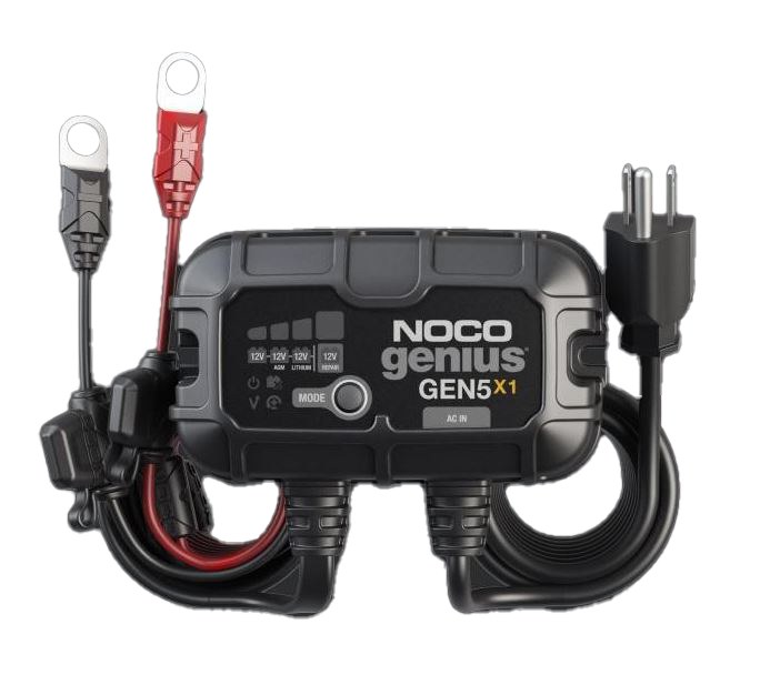Noco Battery Charger, For 12 Volt Batteries, 1 Bank Onboard Charger, 120 to 240 Volt AC/ 50 to 60 Hz, 5 Amp Charging Current – GEN5X1
