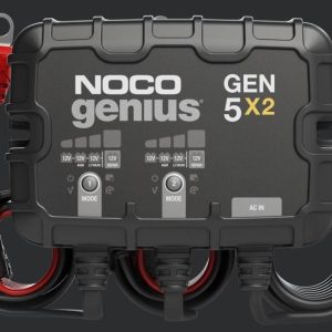Noco Battery Charger, For 12 Volt Batteries, 2 Bank Onboard Charger/ 5 Amp Per Bank, 120 to 240 Volt AC/ 50 to 60 Hz, 10 Amp Charging Current – GEN5X2