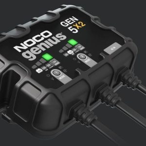 Noco Battery Charger, For 12 Volt Batteries, 2 Bank Onboard Charger/ 5 Amp Per Bank, 120 to 240 Volt AC/ 50 to 60 Hz, 10 Amp Charging Current – GEN5X2