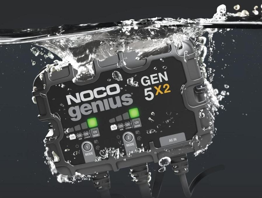 Noco Battery Charger, For 12 Volt Batteries, 2 Bank Onboard Charger/ 5 Amp Per Bank, 120 to 240 Volt AC/ 50 to 60 Hz, 10 Amp Charging Current – GEN5X2