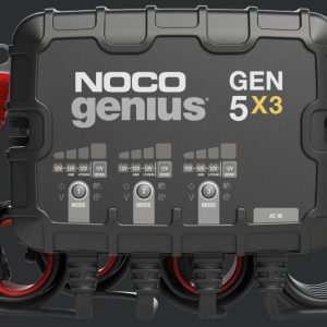 Noco Battery Charger, For 12 Volt Batteries, 3 Bank Onboard Charger/ 5 Amp Per Bank, 120 to 240 Volt AC/ 50 to 60 Hz, 15 Amp Charging Current – GEN5X3