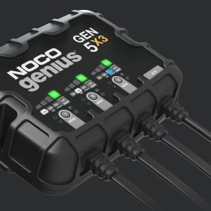 Noco Battery Charger, For 12 Volt Batteries, 3 Bank Onboard Charger/ 5 Amp Per Bank, 120 to 240 Volt AC/ 50 to 60 Hz, 15 Amp Charging Current – GEN5X3