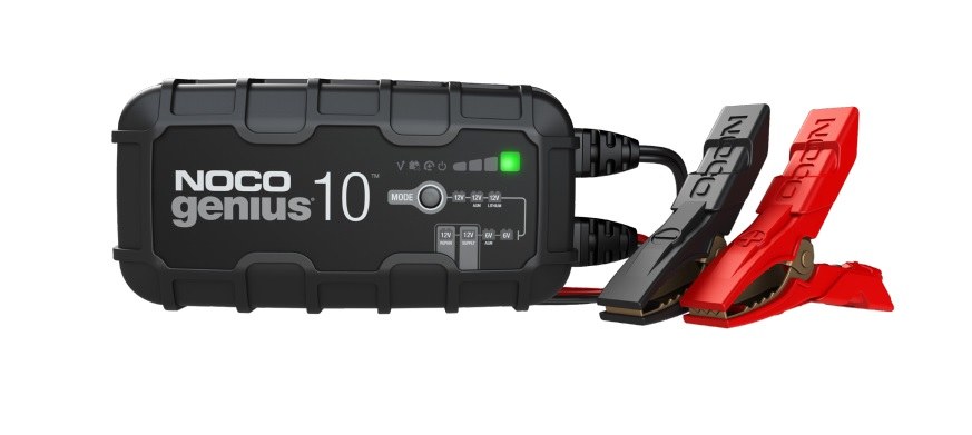 Noco Battery Charger, For 6 Volt and 12 Volt Batteries, 120 to 240 Volt AC/ 50 to 60 Hz, 9 Step Fully Automatic – GENIUS10