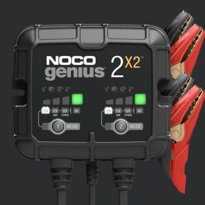 Noco Battery Charger, Genius ®, For 6 Volt/ 12 Volt Batteries, 2 Bank Charger, 120 to 240 Volt AC Power Supply, 4 Amp Charging Current – GENIUS2X2
