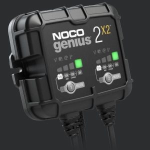 Noco Battery Charger, Genius ®, For 6 Volt/ 12 Volt Batteries, 2 Bank Charger, 120 to 240 Volt AC Power Supply, 4 Amp Charging Current – GENIUS2X2