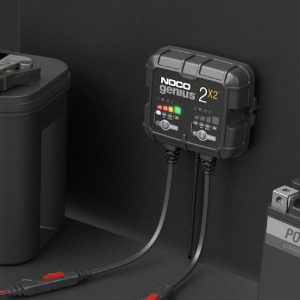 Noco Battery Charger, Genius ®, For 6 Volt/ 12 Volt Batteries, 2 Bank Charger, 120 to 240 Volt AC Power Supply, 4 Amp Charging Current – GENIUS2X2