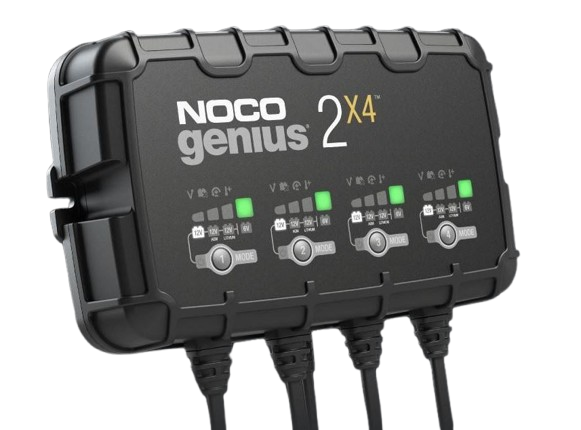 Noco Battery Charger, For 6 Volt/ 12 Volt Batteries, 4 Bank Onboard Charger/ 2 Amp Per Bank, 120 to 240 Volt AC/ 50 to 60 Hz – GENIUS2X4