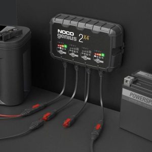 Noco Battery Charger, For 6 Volt/ 12 Volt Batteries, 4 Bank Onboard Charger/ 2 Amp Per Bank, 120 to 240 Volt AC/ 50 to 60 Hz – GENIUS2X4