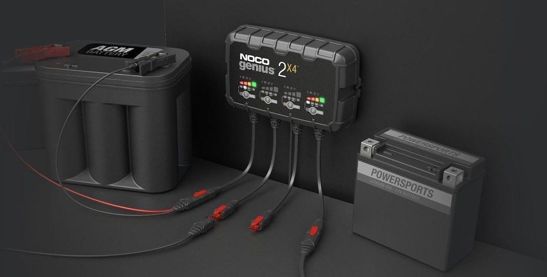 Noco Battery Charger, For 6 Volt/ 12 Volt Batteries, 4 Bank Onboard Charger/ 2 Amp Per Bank, 120 to 240 Volt AC/ 50 to 60 Hz – GENIUS2X4