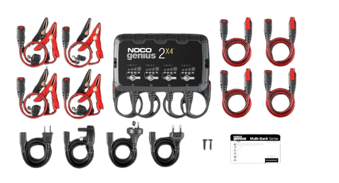 Noco Battery Charger, For 6 Volt/ 12 Volt Batteries, 4 Bank Onboard Charger/ 2 Amp Per Bank, 120 to 240 Volt AC/ 50 to 60 Hz – GENIUS2X4