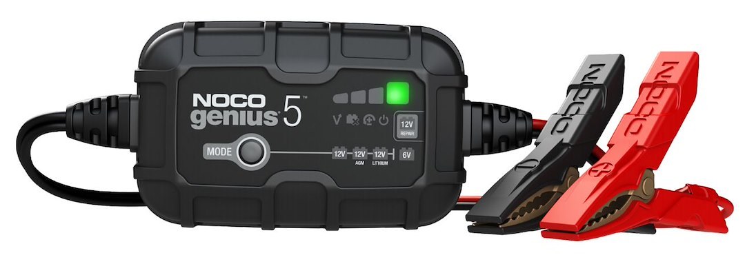 Noco Battery Charger, For 6 Volt/ 12 Volt Batteries, 120 to 240 Volt AC/ 50 to 60 Hz, 9 Step Fully Automatic – GENIUS5