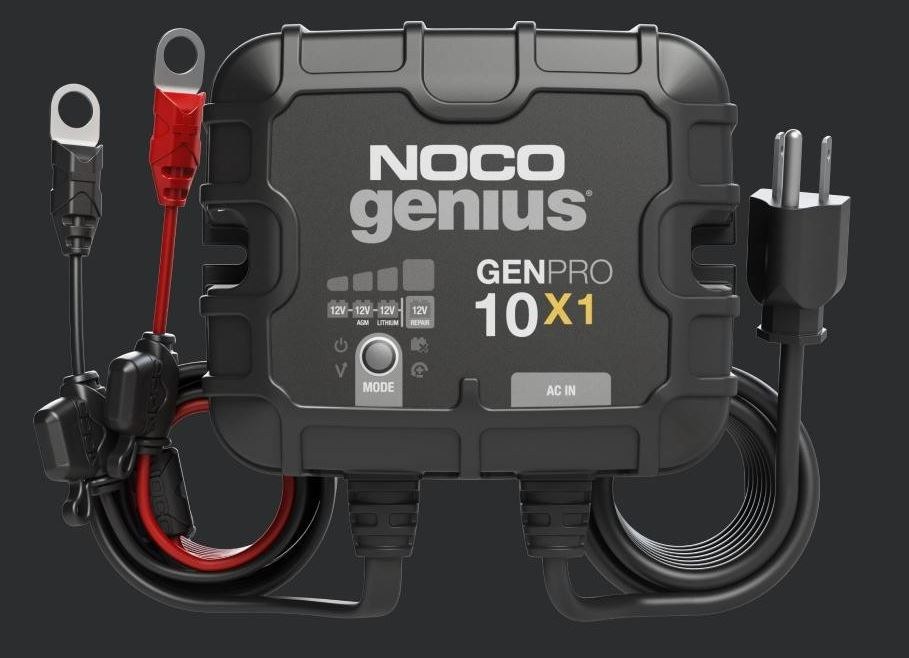 Noco Battery Charger, For 12 Volt Batteries, 1 Bank Onboard Charger, 120 to 240 Volt AC/ 50 to 60 Hz, 10 Amp Charging Current – GENPRO10X1