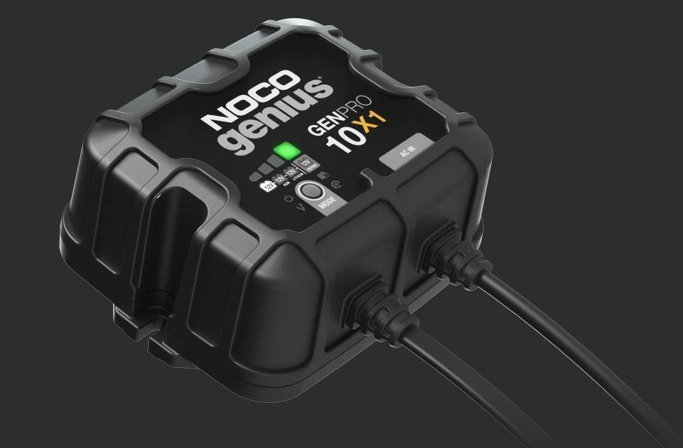 Noco Battery Charger, For 12 Volt Batteries, 1 Bank Onboard Charger, 120 to 240 Volt AC/ 50 to 60 Hz, 10 Amp Charging Current – GENPRO10X1