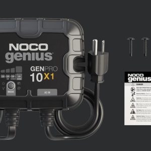 Noco Battery Charger, For 12 Volt Batteries, 1 Bank Onboard Charger, 120 to 240 Volt AC/ 50 to 60 Hz, 10 Amp Charging Current – GENPRO10X1