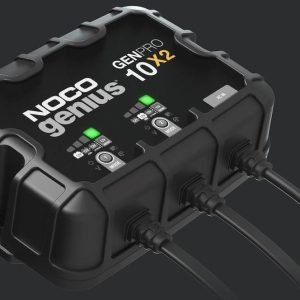 Noco Battery Charger, For 12 Volt Batteries, 2 Bank Onboard Charger/ 10 Amp Per Bank, 120 to 240 Volt AC/ 50 to 60 Hz – GENPRO10X2
