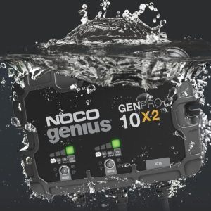Noco Battery Charger, For 12 Volt Batteries, 2 Bank Onboard Charger/ 10 Amp Per Bank, 120 to 240 Volt AC/ 50 to 60 Hz – GENPRO10X2