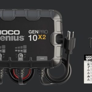Noco Battery Charger, For 12 Volt Batteries, 2 Bank Onboard Charger/ 10 Amp Per Bank, 120 to 240 Volt AC/ 50 to 60 Hz – GENPRO10X2