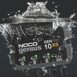 Noco Battery Charger, For 12 Volt Batteries, 3 Bank Onboard Charger/ 10 Amp Per Bank, 120 to 240 Volt AC/ 50 to 60 Hz – GENPRO10X3