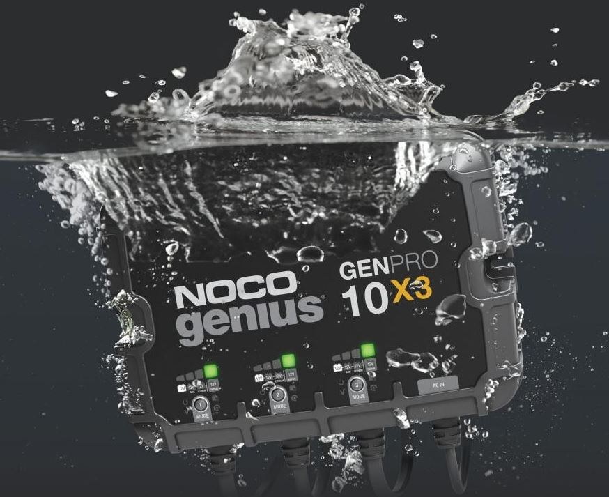 Noco Battery Charger, For 12 Volt Batteries, 3 Bank Onboard Charger/ 10 Amp Per Bank, 120 to 240 Volt AC/ 50 to 60 Hz – GENPRO10X3